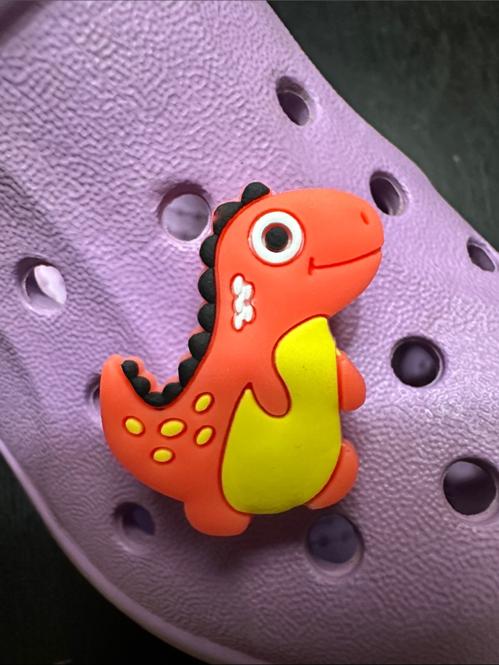 Jibbitz Orange & Yellow Dinosaur Shoe Charm